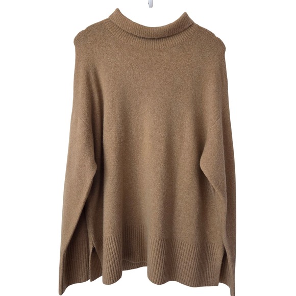 J. Crew Sweaters - J. Crew Mockneck Sweater Extra-Soft Yarn Women L Heather Camel NWT $110 CU698